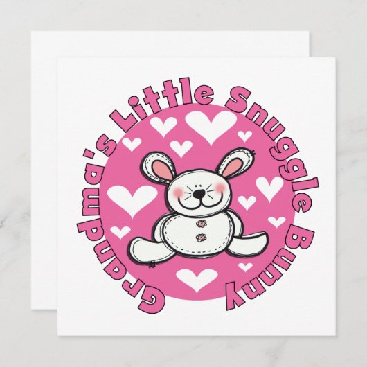 Carte Bunny de petite petite antinelle de grand-mère (Devant / Derrière)