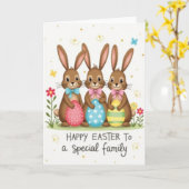 Carte Bunny Family Celebration Card (Fleur jaune)