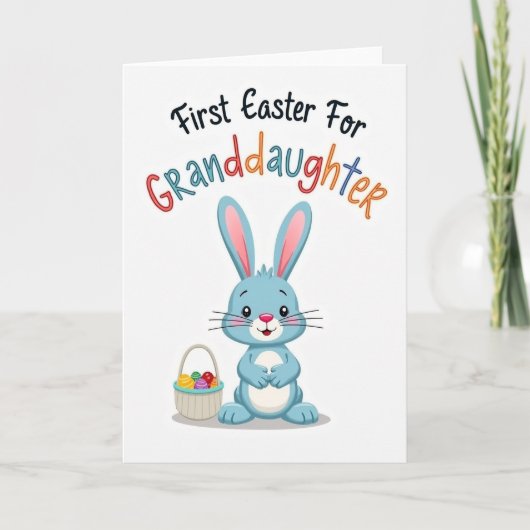 Carte Bunny First Easter Granddaughter Card (Devant)