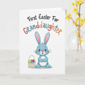 Carte Bunny First Easter Granddaughter Card (Fleur jaune)