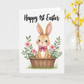 Carte Bunny First Easter Greeting Card (Fleur jaune)