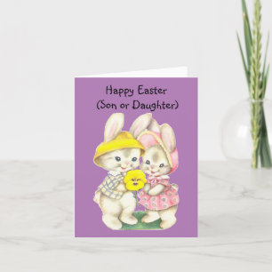 Carte Bunny Garçon Et Fille