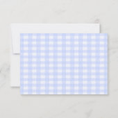 Carte Bunny Gingham Blue Baby Shower Thank You  Card (Dos)