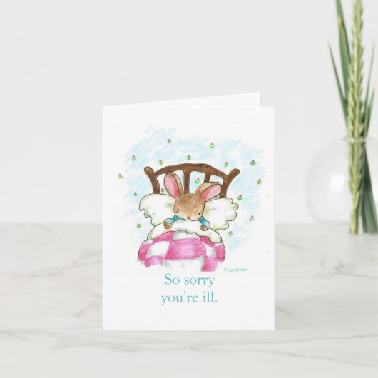 Carte Bunny in Bed Get Well Card (Devant)