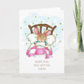Carte Bunny in Bed Get Well Card (Devant)