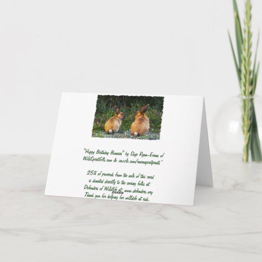 Carte BUNNY LOVE Wild Rabbit Collection (Dos)