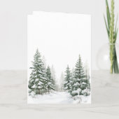Carte Bunny on Sleigh Snow Christmas Pine Trees (Dos)