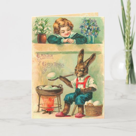 Carte Bunny Pâques vintage (Devant)