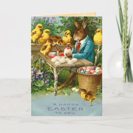 Carte Bunny Pâques vintage (Devant)