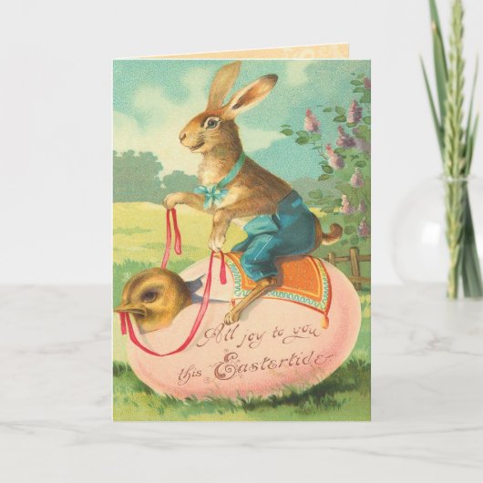 Carte Bunny Pâques vintage (Devant)