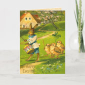 Carte Bunny Pâques vintage (Devant)