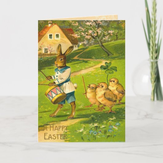 Carte Bunny Pâques vintage (Devant)