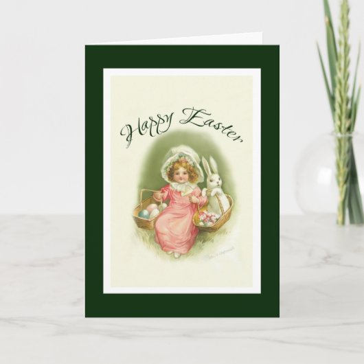 Carte Bunny Pâques vintage par Ellen Clapsaddle (Devant)