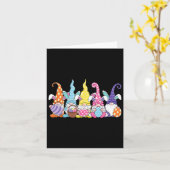 Carte Bunny Printemps de Pâques Gnome Pâques tenant l'Oe (Fleur jaune)