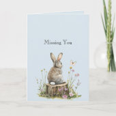 Carte Bunny Rabbit Butterfly Missing You (Devant)