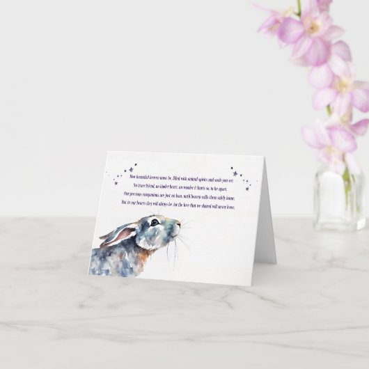 Carte Bunny Rabbit Sympathy with Spiritual Type Poem (Orchidée)