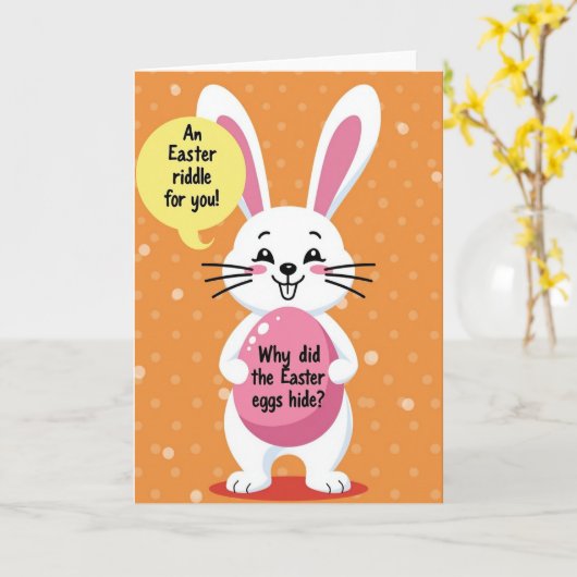 Carte Bunny Riddle Fun Spring Card (Fleur jaune)