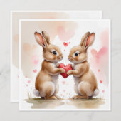 Carte Bunny romantique (Devant / Derrière)