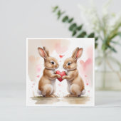 Carte Bunny romantique (Debout devant)
