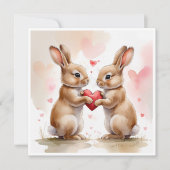 Carte Bunny romantique (Devant)