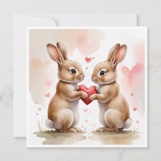 Carte Bunny romantique (Devant)