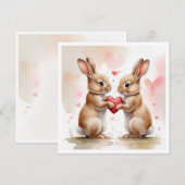 Carte Bunny romantique (Devant / Derrière)