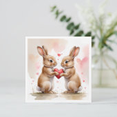 Carte Bunny romantique (Debout devant)