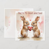 Carte Bunny romantique - Pour toujours votre (Devant / Derrière)