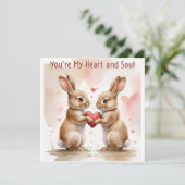 Carte Bunny romantique - Pour toujours votre (Debout devant)