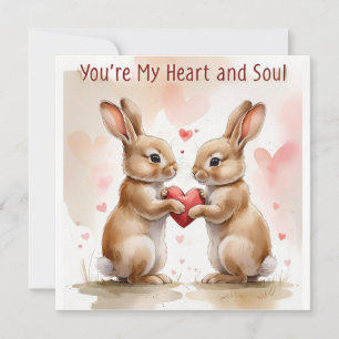 Carte Bunny romantique - Pour toujours votre