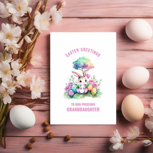 Carte Bunny Salutations de Pâques à Grand-fille
