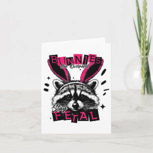 Carte Bunny sont surchargés Séjour Feral Pâques Raccoon