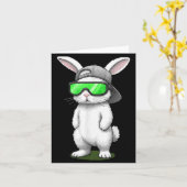 Carte Bunny sunglasses cap cool rabbit pixel easter day (Fleur jaune)
