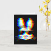 Carte Bunny Trippy Varwave Easter Techno Rave Edm Music (Fleur jaune)