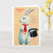 Carte Bunny vintage de Pâques (Fleur jaune)