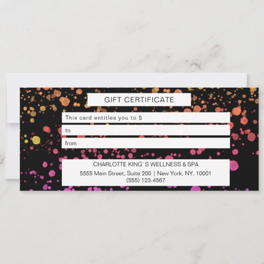 CARTE BUNTE KLECKSE BUSINESS CERTIFICATE (Dos)