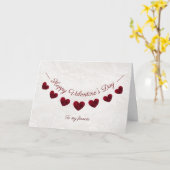 Carte Bunting de coeur rouge Saint-Valentin romantique f (Fleur jaune)