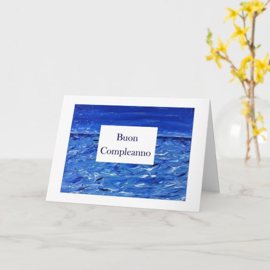 Carte Buon Compleanno - joyeux anniversaire en italien (Fleur jaune)