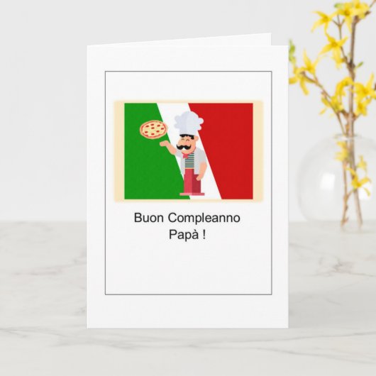 Carte Buon Compleanno Papà - Joyeux anniversaire en Ital (Fleur jaune)