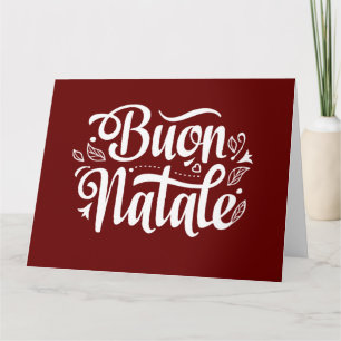 Carte Buon Natale Simple Red Italian Noël Vœux de Noël