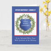 Carte Bureau de police Joyeuses vacances Merci Wreath (Fleur jaune)