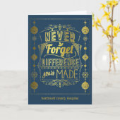 Carte Bureau des bénévoles du personnel de Noël (Fleur jaune)