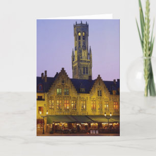 Carte Burg Carré et la tour du beffroi, Bruges, Belgique