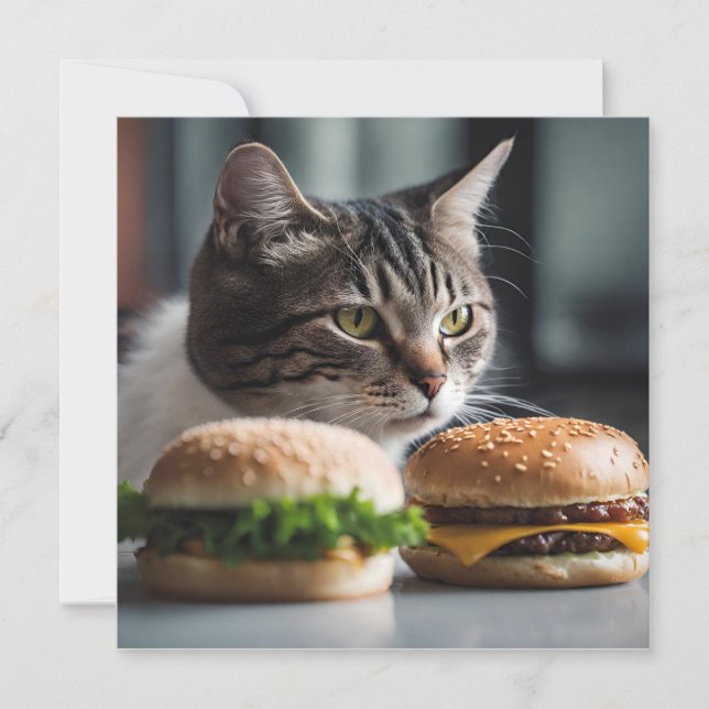 Carte Burger Buddy - art chat (Devant)