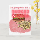 Carte Burger et Fries Valentine's Day Card (Fleur jaune)