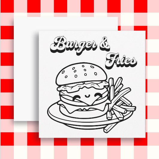 Carte Burger et frites | Couleur