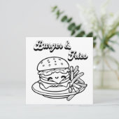 Carte Burger et frites | Couleur (Debout devant)