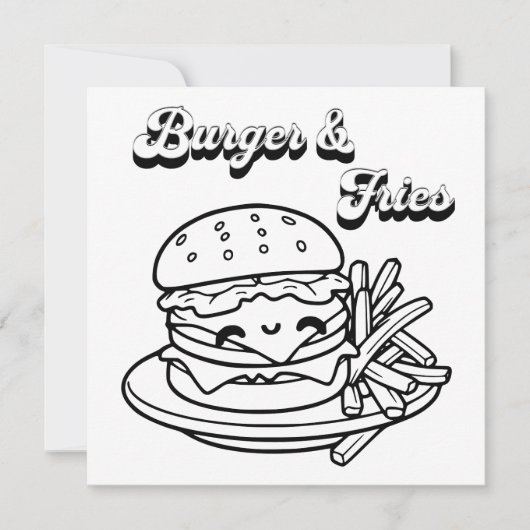 Carte Burger et frites | Couleur (Devant)