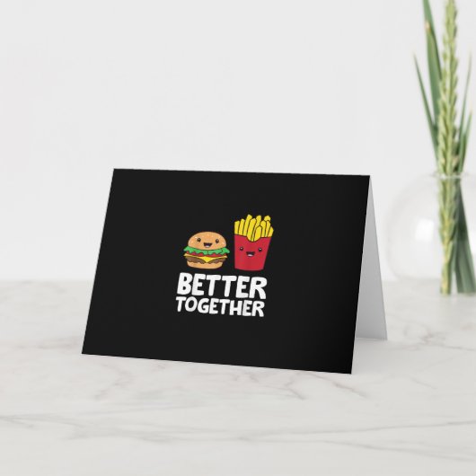 Carte Burger Et Frites Mieux Ensemble Graphique Ludique (Devant)