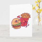 Carte Burger Loves Fries (Fleur jaune)